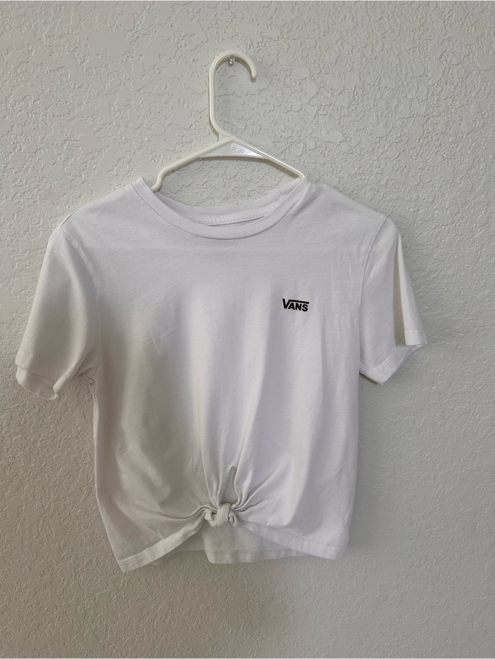 Vans Knot Front T-Shirt White Tie-Front Tee Size XS